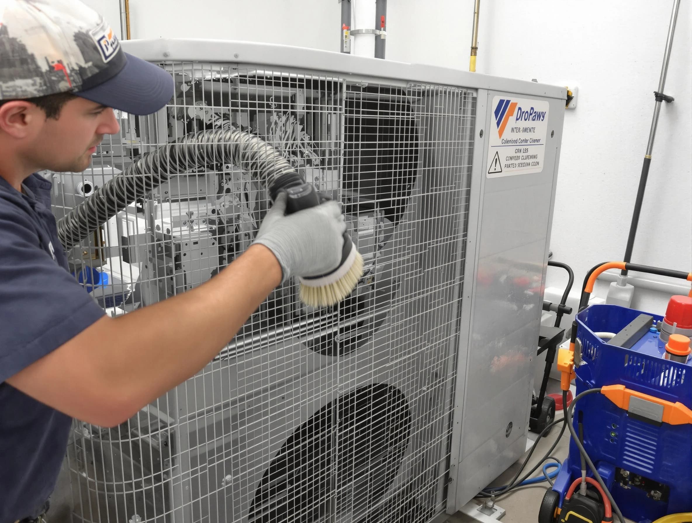 Wyndham Air Duct Cleaning specialist performing precision AC coil cleaning for improved system performance in Wyndham