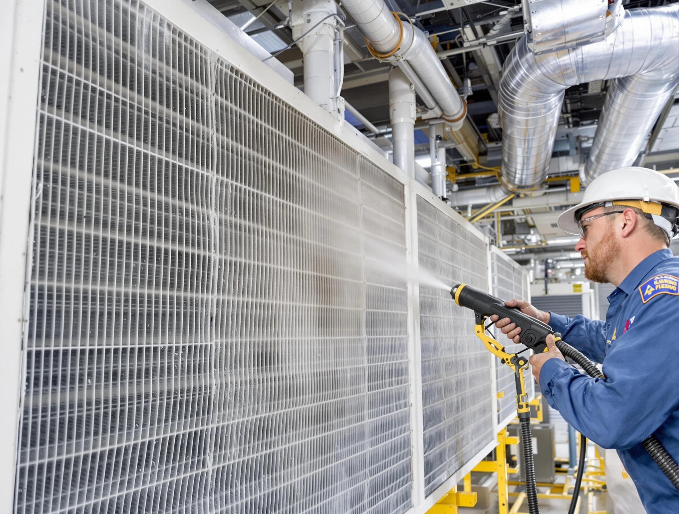 Professional commercial coil cleaning by Wyndham Air Duct Cleaning in Wyndham