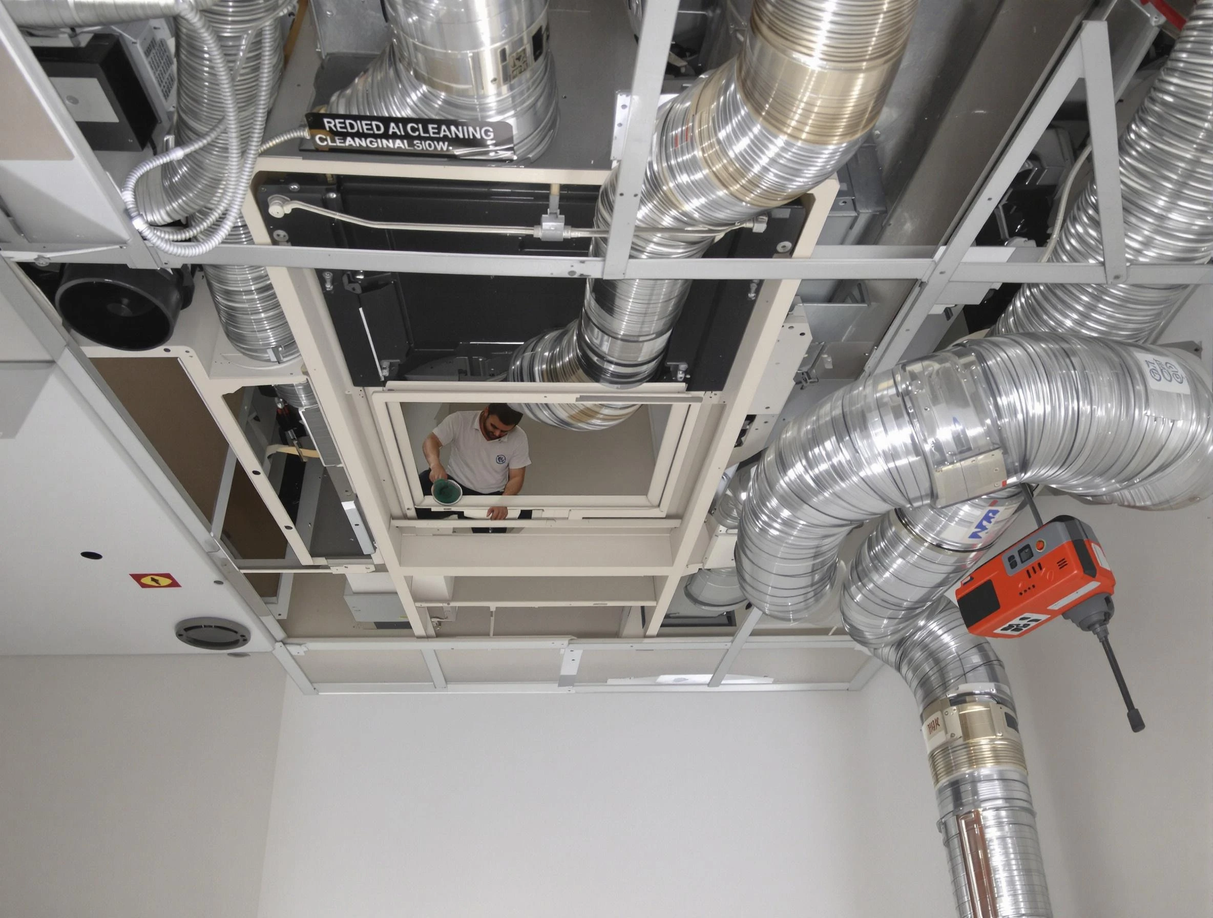 Wyndham Air Duct Cleaning technician performing detailed central duct system cleaning in Wyndham