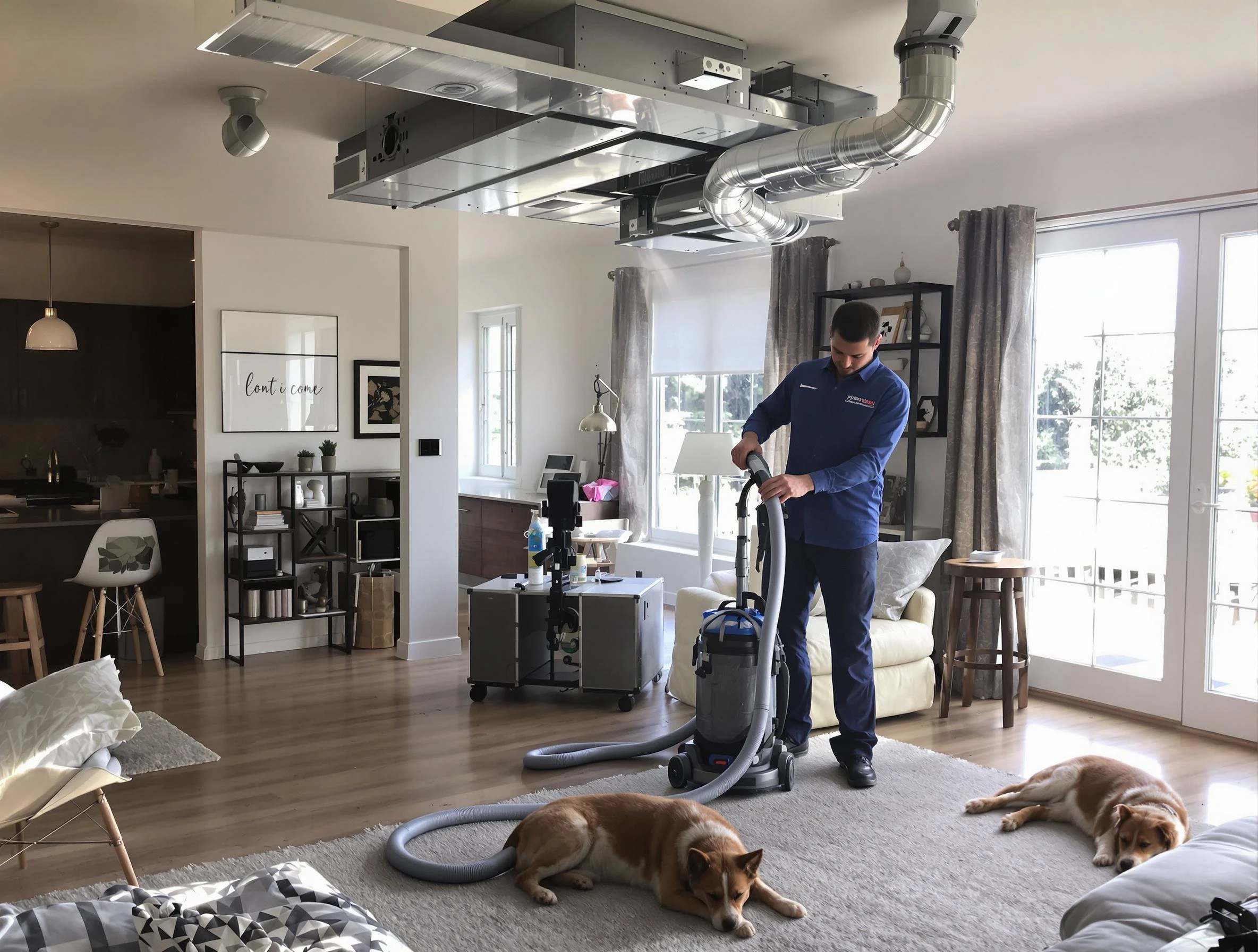 Wyndham Air Duct Cleaning technician performing detailed indoor duct cleaning for improved air quality in Wyndham