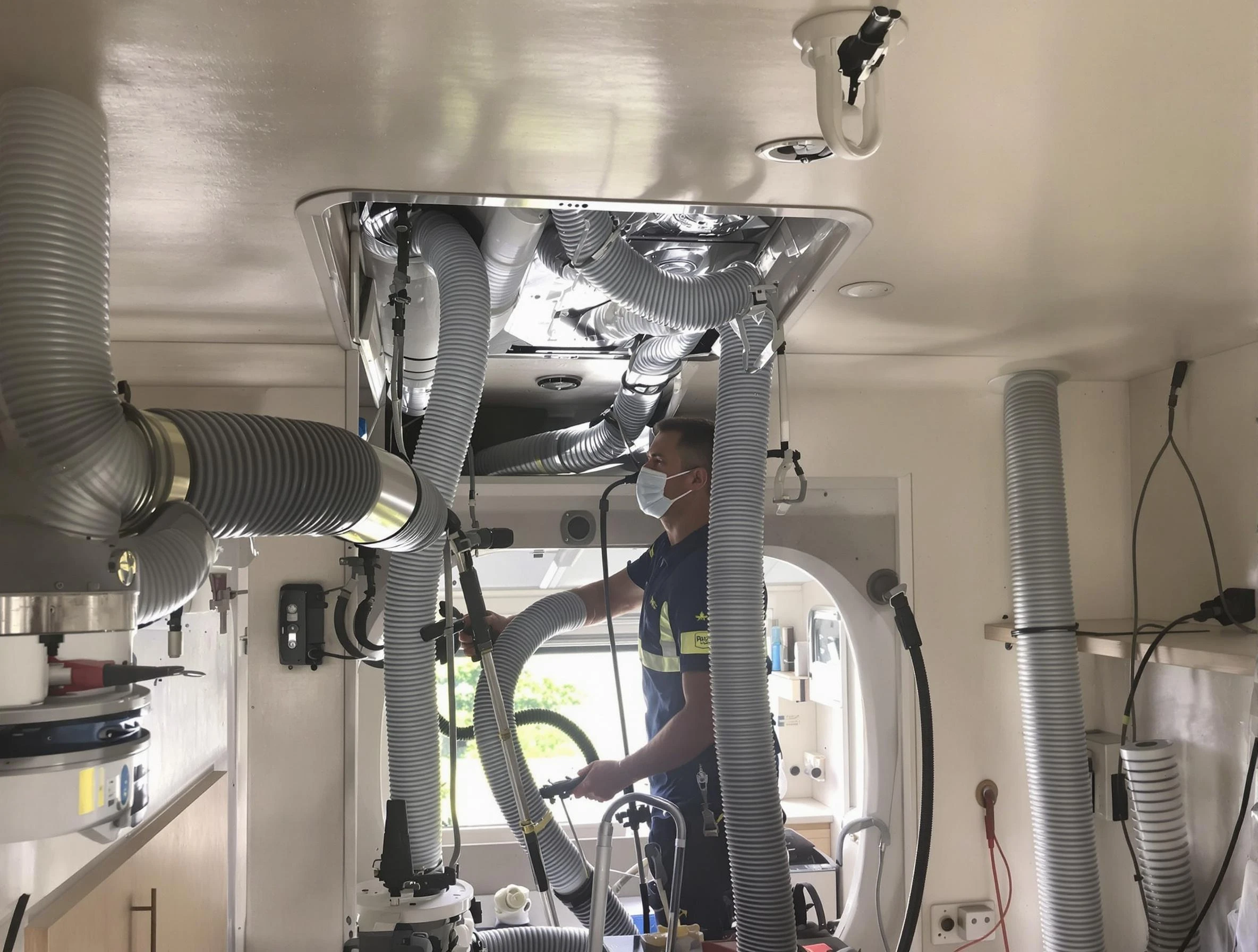 Wyndham Air Duct Cleaning specialist performing precise mobile home duct cleaning in Wyndham
