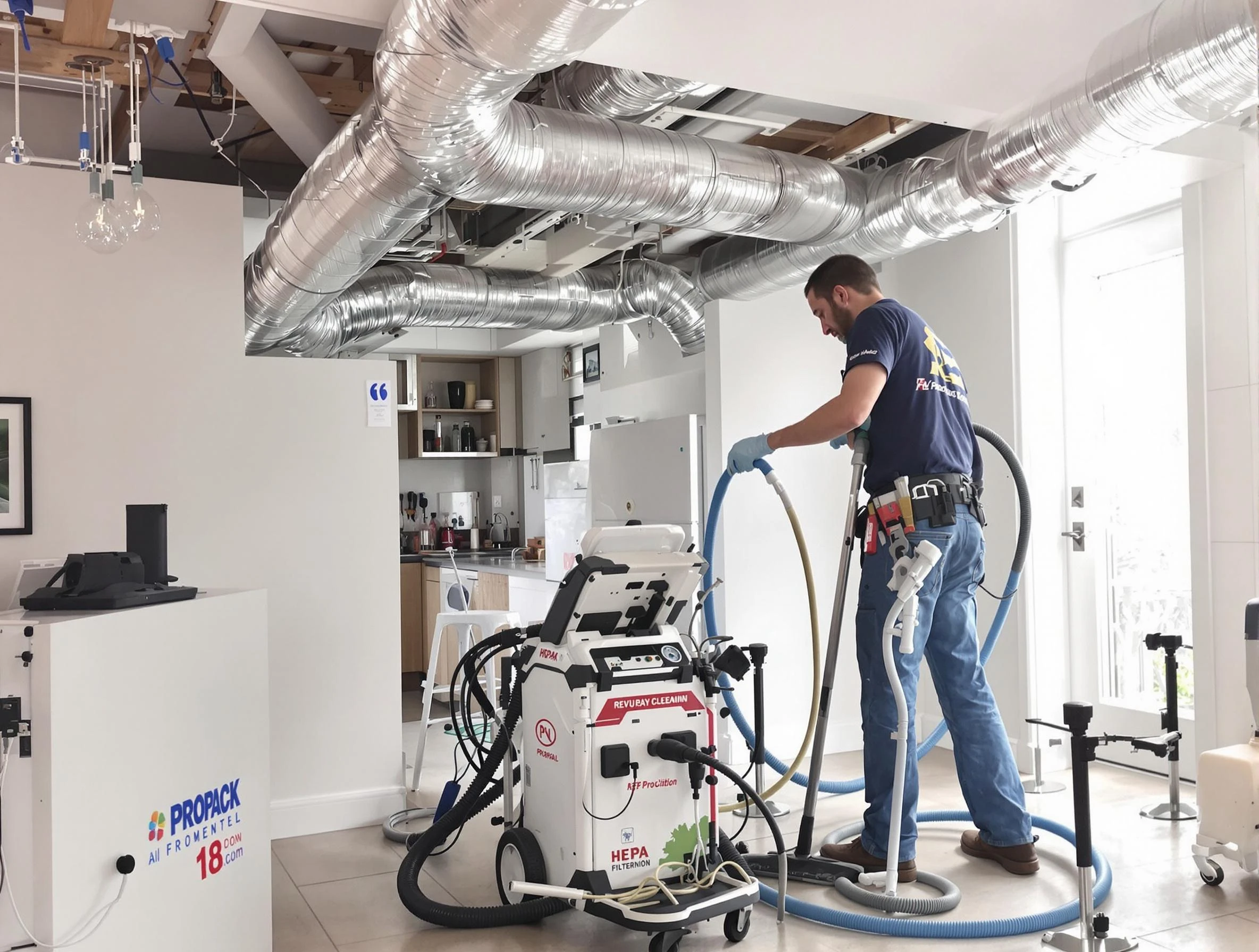 Wyndham Air Duct Cleaning technician performing advanced pure duct cleaning with specialized equipment in Wyndham